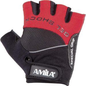 Γάντια Άρσης Βαρών AMILA Amara Lycra Μαύρο/Κόκκινο L