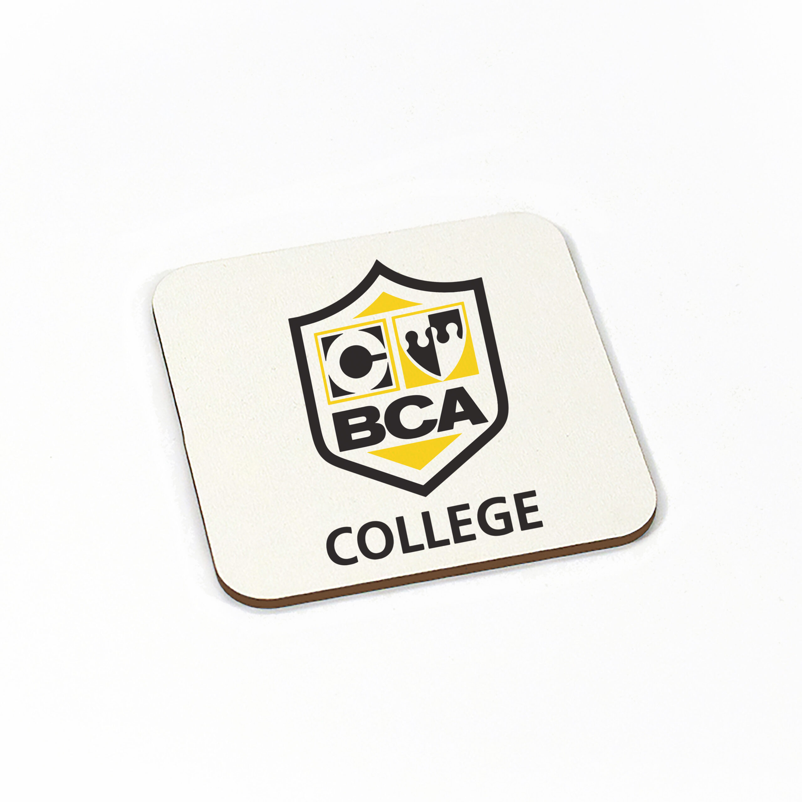 BCA Λευκό Σουβέρ Ξύλινο με τυπωμα σήμα
