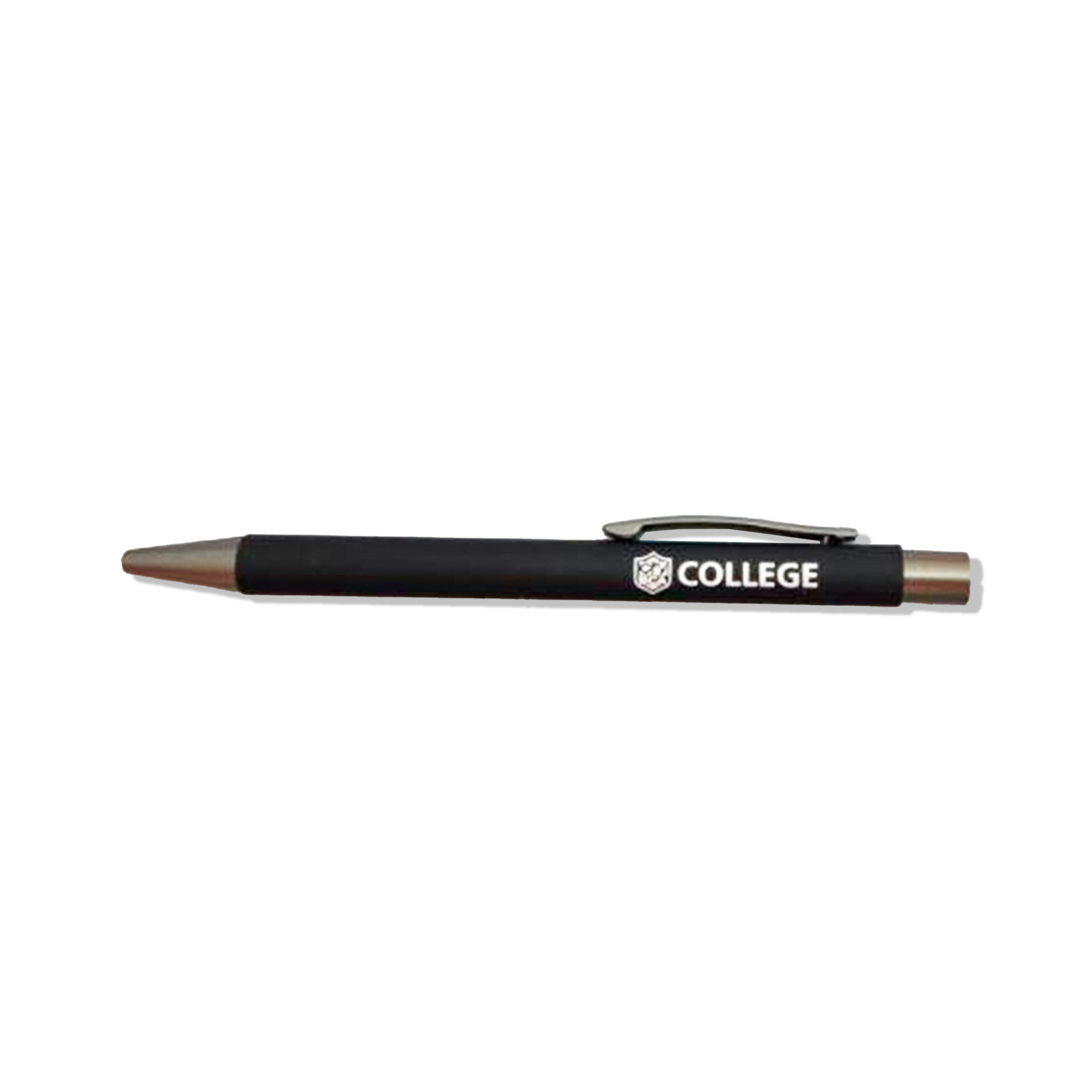 BCA Στυλό μαύρο μεταλλικό raber με κλιπ και ασημί χάραξη